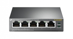 5-Port Gigabit Desktop Switch with 4-Port PoE 5 Gigabit RJ45 ports including 4 PoE ports 56W PoE Power supply steel case