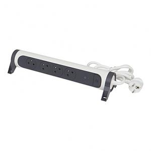 Premium contactdoos OSB 4x2P+A 1.5m snoer zwart-wit