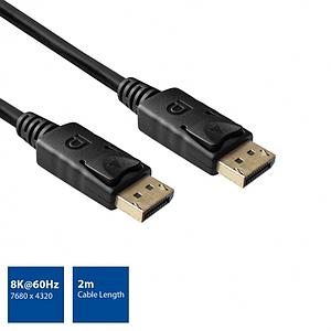 ACT 2 meter Displayport 1.4 8K aansluitkabel male - male, Zip Bag