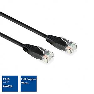 ACT Zwart 2,0 meter U/UTP CAT6 patchkabel met RJ45 connectoren