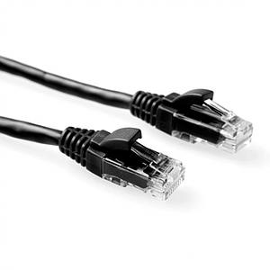 ACT Zwarte 1 meter U/UTP CAT6 patchkabel snagless met RJ45 connectoren