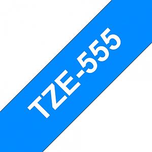 BROTHER TZE555 - GEL. TAPE - WIT OP BLAU