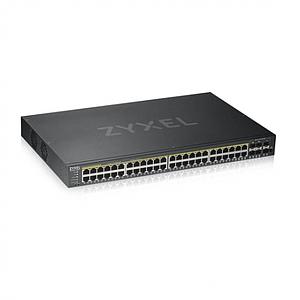 GS1920-48HPv2- 52 Port Smart Managed PoE Switch 48x Gigabit Copper PoE and 4x Gigabit dual pers.- hybrid mode- standalone or NebulaFlex Clou