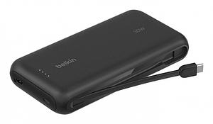 BELKIN 20k PD30w Integrated USB-C Cable Power Bank Black