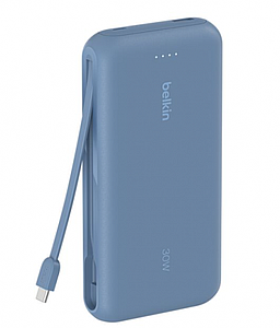 BELKIN 20k PD30w Integrated USB-C Cable Power Bank Blue