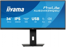 IIYAMA 34"WIDE LCD, 3440 x 1440, UWQHD 120 Hz IPS panel, LED Bl. Adaptive Sync, USB-Hub (2xOut v3.2 + 2xUSB-C(7,5 Watt)), Heigh