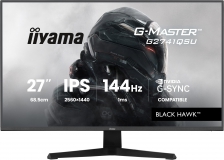 IIYAMA 27"WIDE LCD, G-Master Black Hawk, 2560 x 1440, QHD  144 Hz IPS panel, LED Bl., USB-Hub(2xOut v2.0),  350 cd/m²,