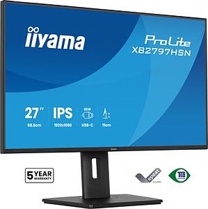 Iiyama Prolite XB2797HSN-B1 27"WIDE LCD, 1920 x 1080, 100 Hz IPS panel, LED Bl., Adaptive Sync, USB-Hub (2xOut v3.2 +2xUSB-C