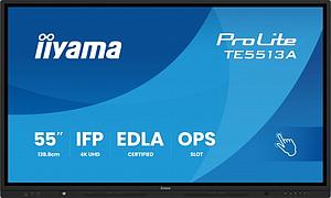 IIYAMA 55"WIDE IFP 40-Points PureTouch-IR Screen, 3840 x 2160, 4K UHD IPS panel, LED Bl., Google EDLA Certified, Full Metal