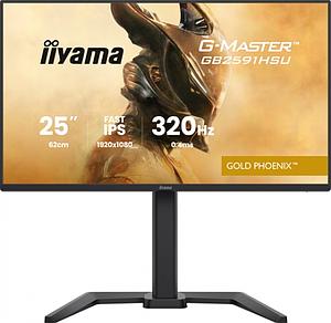 IIYAMA GB2591HSU-B1 G-Master Gold Phoenix 24.5inch Fast IPS FHD 320Hz 350cd/m2 0.4ms 2xHDMI 2.1 DP USB 2x3.2+2xC Speakers